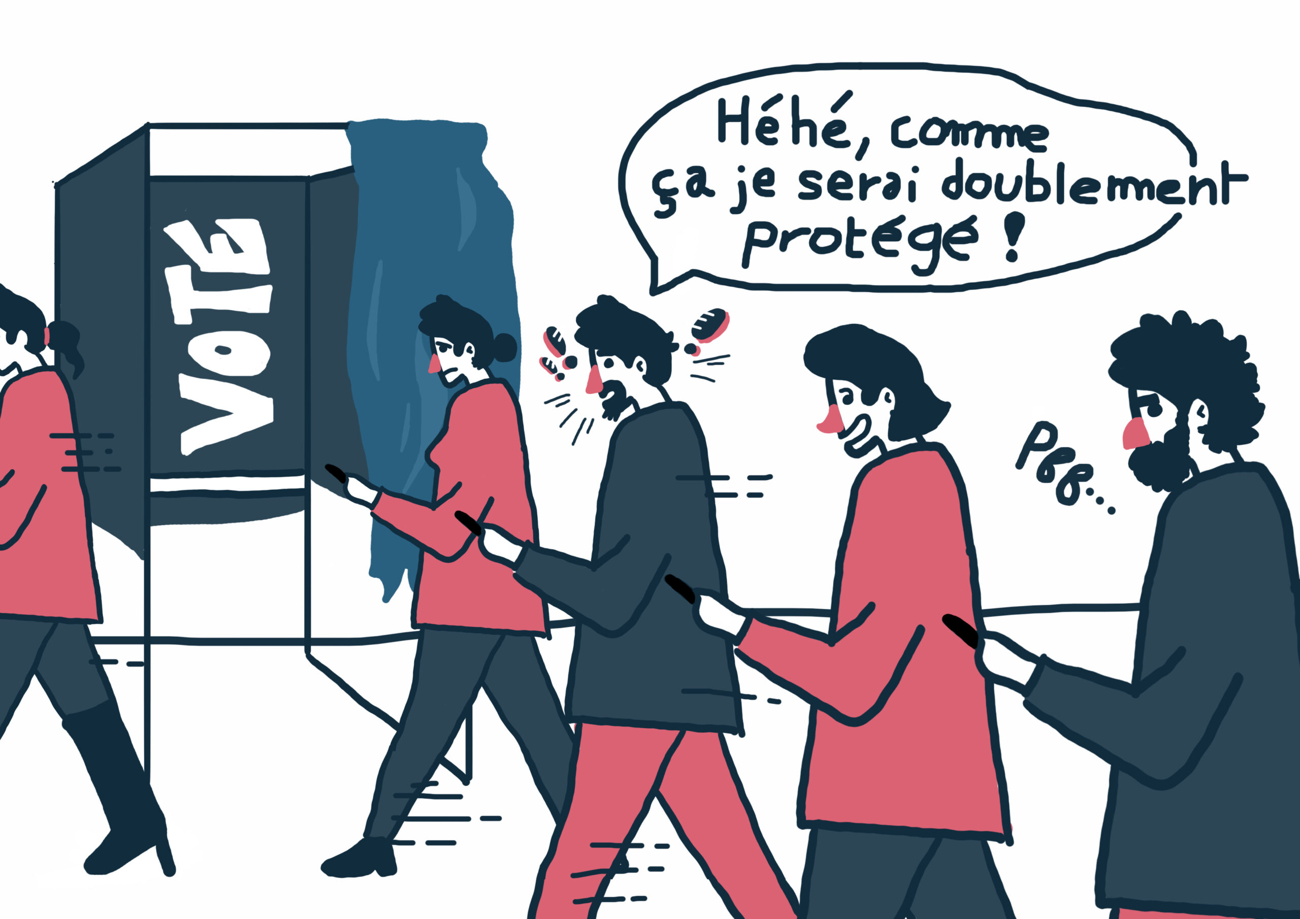 Caricature du vote numérique